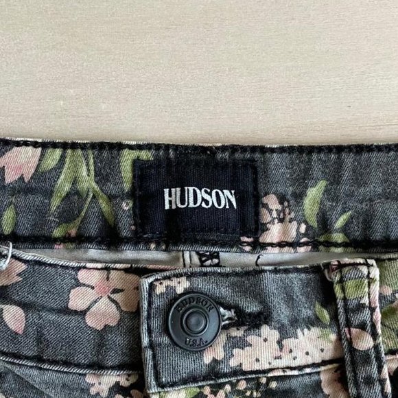 🌸2x HP!🌸 Hudson Jeans Girls Dixie Floral Print Skinny Raw Hem Jeans - Picture 8 of 15